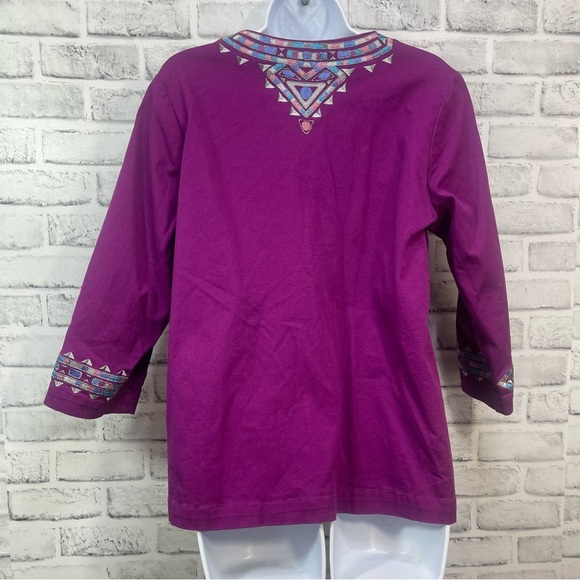 Bob Mackie Wearable Art Santa Fe Dreams Lightweight Jacket Medium - Picture 4 of 10